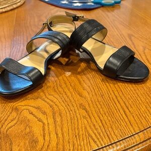 Talbots Black Double Strap Sandals, excellent condition, leather upper, 8M